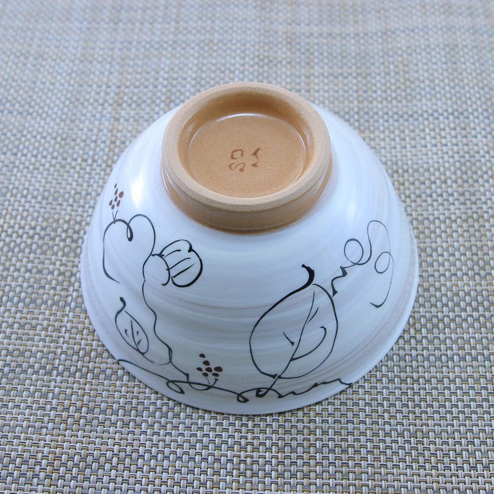 【made in japan】
Arita Ware & Hasami Ware Rice Bowl (Large, Black) - Lightweight, Thin, Nut Design - Grapes, Japanese Tableware, Ceramics, San Kaibishi