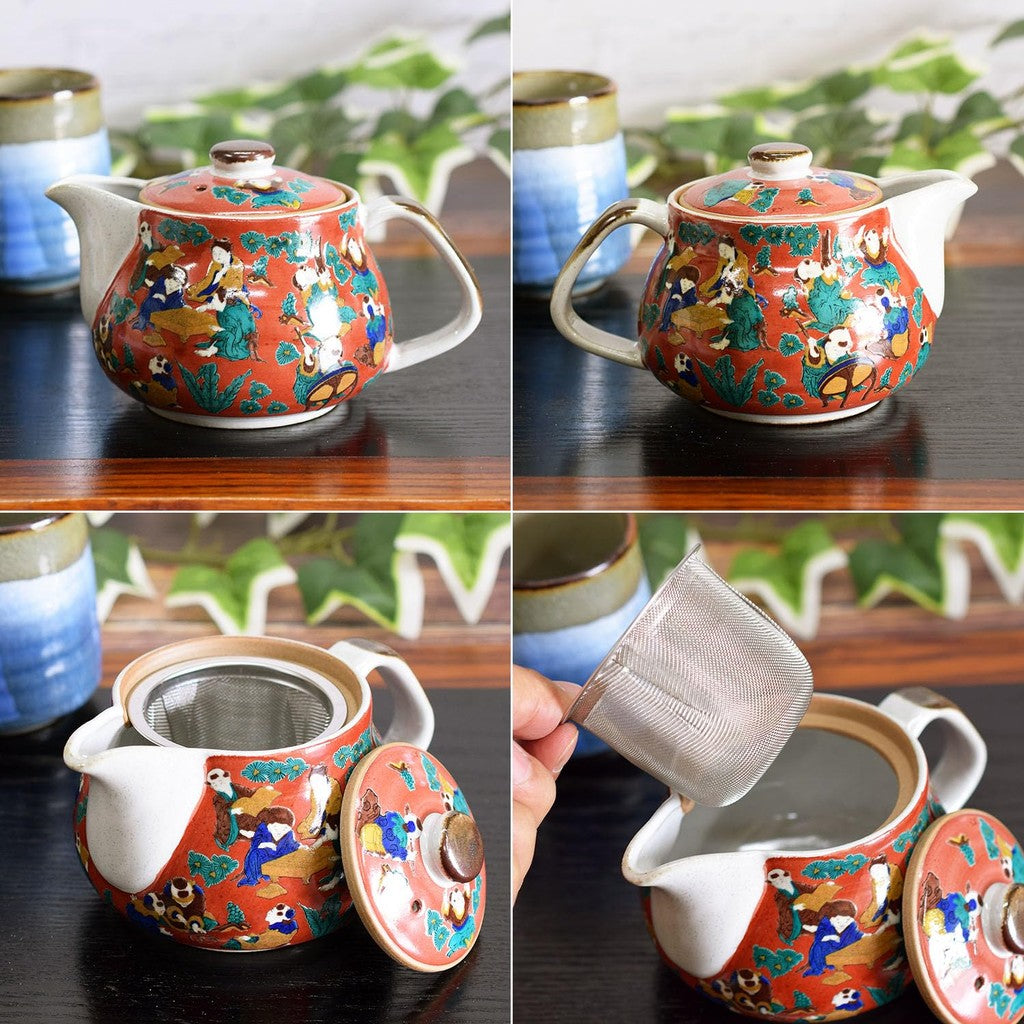 【made in japan】
Stylish Japanese Pottery Teapot with Strainer, Kutani Ware, Luxury Wooden Rice Design, Premium Tableware, Ideal Birthday Gift, Made in Japan.