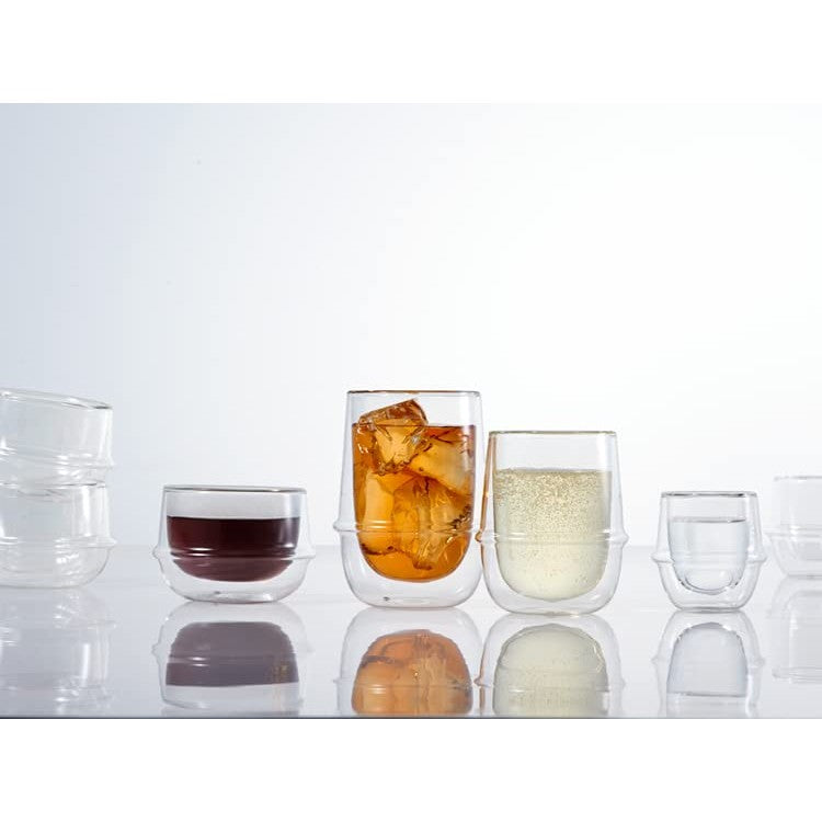 KINTO KRONOS Double Wall Iced Tea Glass 350ml Heat-Resistant Glass Microwave and Dishwasher Safe Gift Present 23106