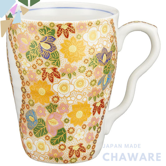 【made in japan】
Kutani Ceramic Mug Cup - Premium Floral Design, Blue or Pink, Made in Japan
