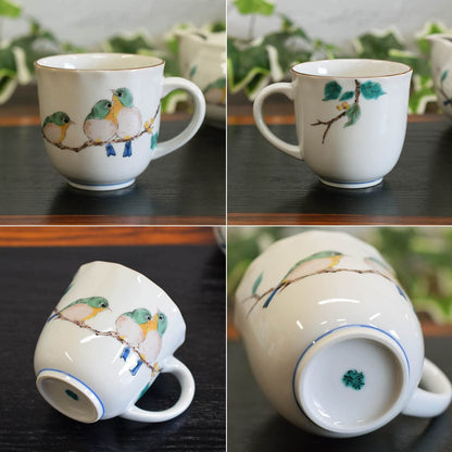 Stylish Kutani Ceramic Mug from Waza no Kura – Premium Quality, Elegant Design, Perfect for Gifts and Birthday Presents, Featuring a Beautiful Mejiro Pattern.