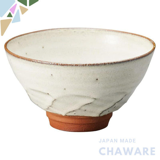 【made in japan】
Marui Seito Shigaraki Pottery Hachimoku Rice Bowl, 11cm Diameter, White Glazed, Classic Design - MR-3-45