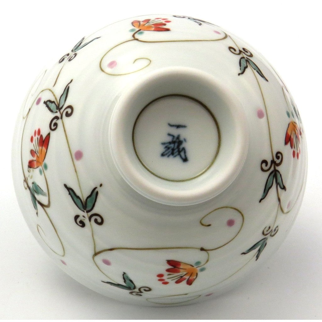 【made in japan】
Tateyamado Hasami Ware Issei Pottery Sarasa Arabesque Small Rice Bowl, Perfect for Daily Use and Elegant Dining Experiences