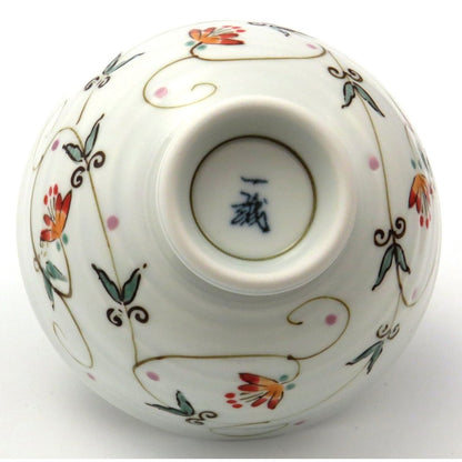 【made in japan】
Tateyamado Hasami Ware Issei Pottery Sarasa Arabesque Small Rice Bowl, Perfect for Daily Use and Elegant Dining Experiences