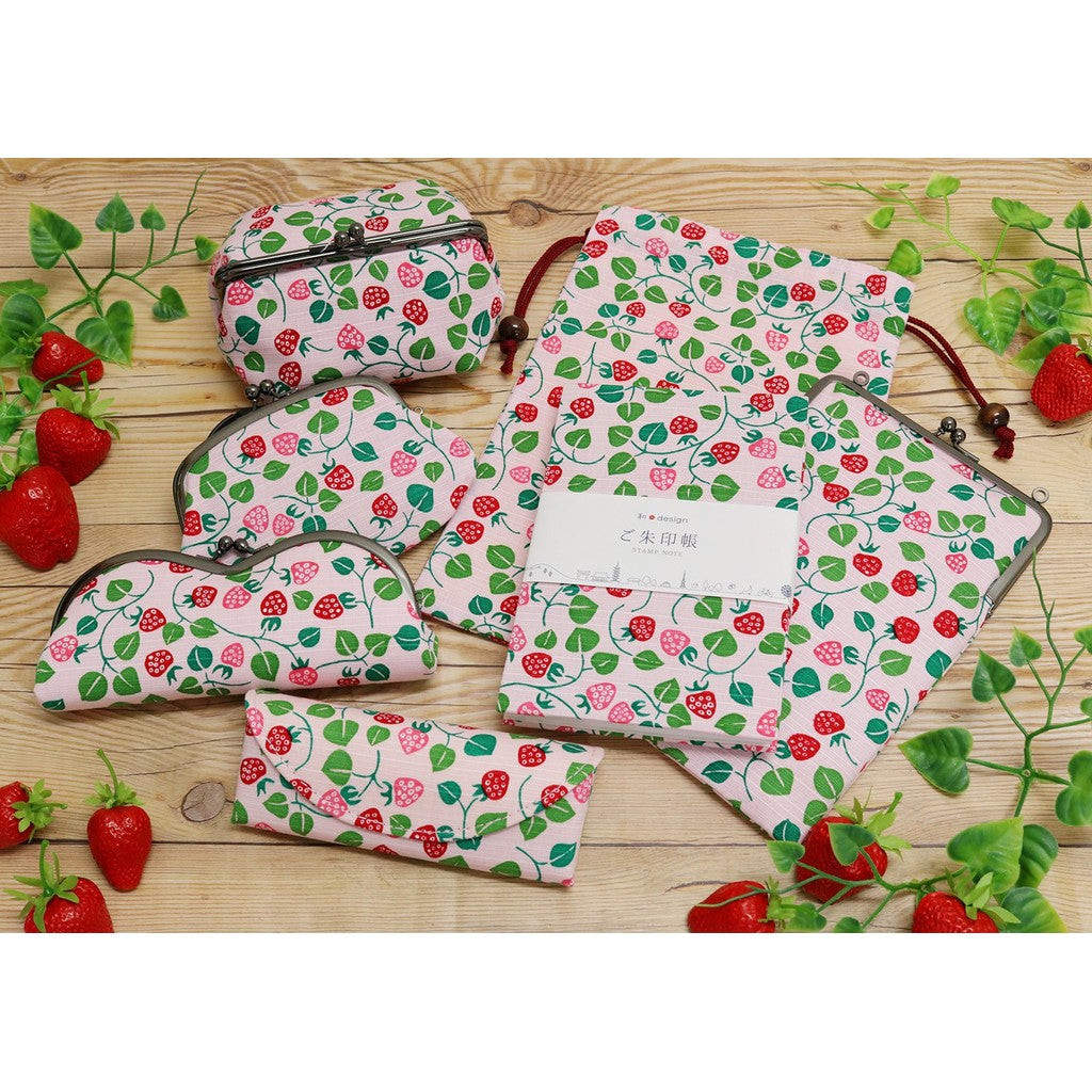 Kyoyu Made in Japan Goshuincho Drawstring Pouch Case for Goshuin Book Takehisa Yumeji Strawberry 18×26.5cm