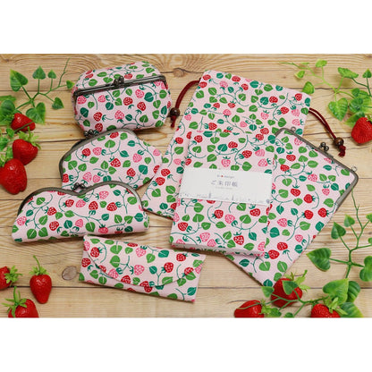 Kyoyu Made in Japan Goshuincho Drawstring Pouch Case for Goshuin Book Takehisa Yumeji Strawberry 18×26.5cm
