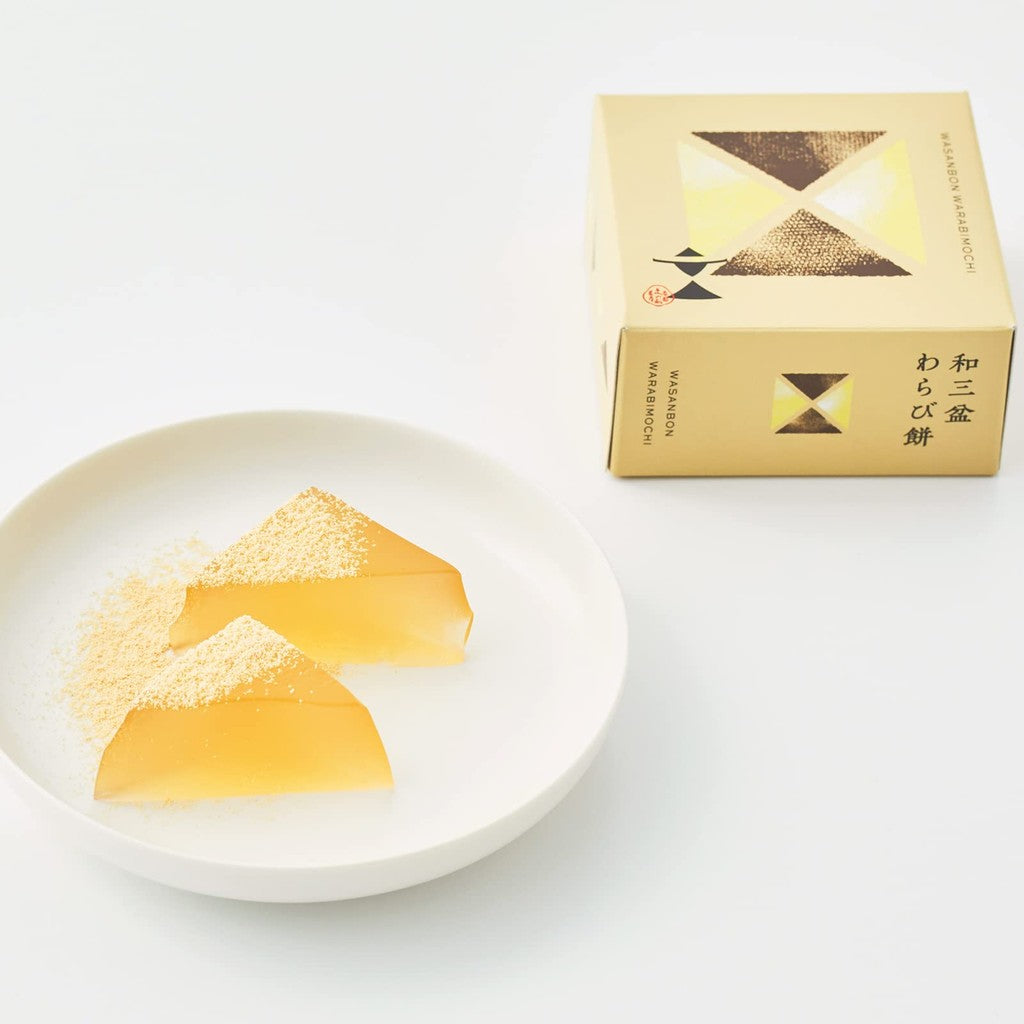 [made in Japan] Bun no Suke Tea House Warabi Mochi Assortment (Wasanbon & Matcha), 2 pieces (116g each) - A delightful traditional Japanese dessert with rich flavors ideal for any occasion!