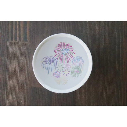 【Designing with Temperature】 Marumo Takagi Pottery Cool Sensation Fireworks Flat Sake Cups Pair Set Ochoko Sakazuki Guinomi Japanese Sake Cool Sensation Cold Beverages Fireworks Color Changing Gift Set for O-chugen (Summer Gift) and Anniversaries Changes