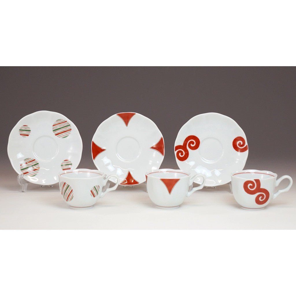 Hasami Porcelain Modern Pattern Rice Bowl Set - 11.5 cm, Japanese Dishwasher and Microwave Safe, Gift for Weddings and Mother's Day - Made in Japan