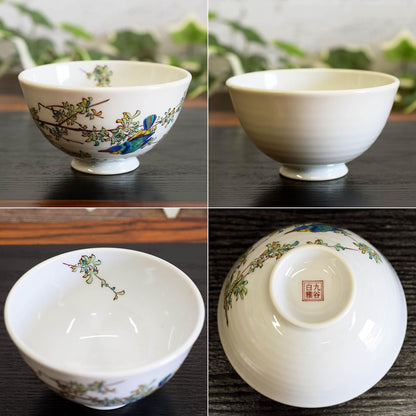 【made in japan】Stylish Japanese Kutani Ware Rice Bowl - Lightweight Ceramic Bowls from Waza no Kura, Ideal for Traditional Japanese Meals, Brand Name Tableware for Your Dining Experience.