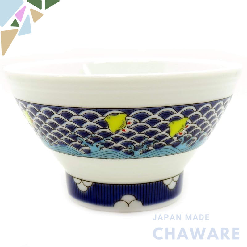 【made in japan】
Waza no Kura Kutani Porcelain Chidan Rice Bowl with Chidori Design - Elegant Japanese Tableware, Perfect
