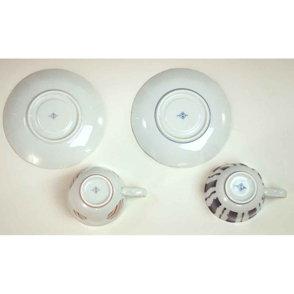 Hasami Porcelain Modern Pattern Rice Bowl Set - 11.5 cm, Japanese Dishwasher and Microwave Safe, Gift for Weddings and Mother's Day - Made in Japan