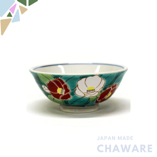 【made in japan】
Kutani Ware Rice Bowl by Wazano-Kura, featuring Camellia Design, High-Quality Ceramic Tableware, Perfect