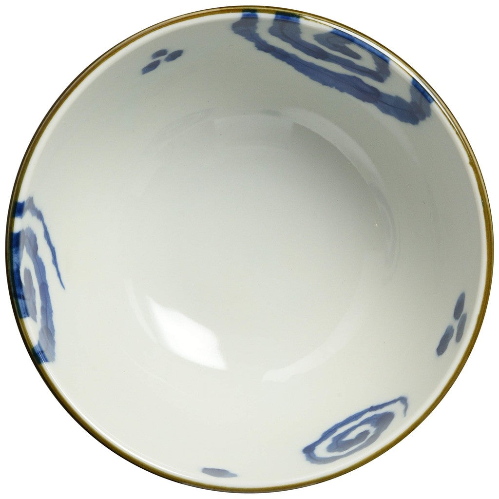 【made in japan】
Mino Ware Lightweight Bowl Set - 16cm Japanese Style Donburi Plate, Microwave and Dishwasher Safe, with Beautiful Aonori Swirl Design (Model 133-61416)