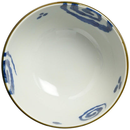 【made in japan】
Mino Ware Lightweight Bowl Set - 16cm Japanese Style Donburi Plate, Microwave and Dishwasher Safe, with Beautiful Aonori Swirl Design (Model 133-61416)