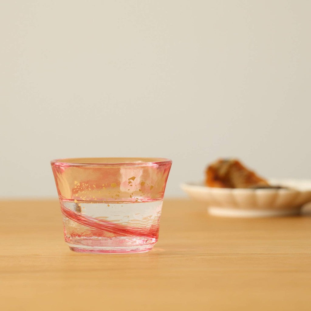 ADERIA Tsugaru Bidoro Sake Cup Harukaze 75ml Made in Japan in Gift Box, Ochoko Sipping Cup, Sake Glass, Glass, Chilled Sake, Stylish Sake Vessel, Gift for Women, Mother's Day, Father's Day, Couples, Men, Housewarming, Wedding, Courtesy Visits, Small Gifts