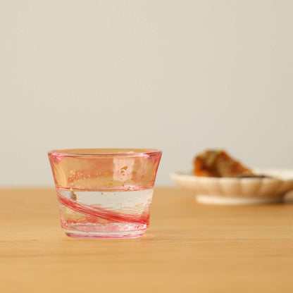ADERIA Tsugaru Bidoro Sake Cup Harukaze 75ml Made in Japan in Gift Box, Ochoko Sipping Cup, Sake Glass, Glass, Chilled Sake, Stylish Sake Vessel, Gift for Women, Mother's Day, Father's Day, Couples, Men, Housewarming, Wedding, Courtesy Visits, Small Gifts