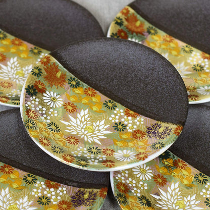 Plate Stylish Kutani Ware Small Plate Set of 5 Kinkabutsu Ceramic Small Plates Side Plates Japanese Tableware