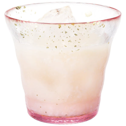 ADERIA Tsugaru Glass Ice Flower Gold Leaf Rock Glass Sakura 300ml Made in Japan with a Special Wooden Box Highball Whiskey Beer Sake Shochu Stylish Brandy Beer Gift for Women Mother's Day Father's Day Couples Men Housewarming Celebration Wedding Greeting
