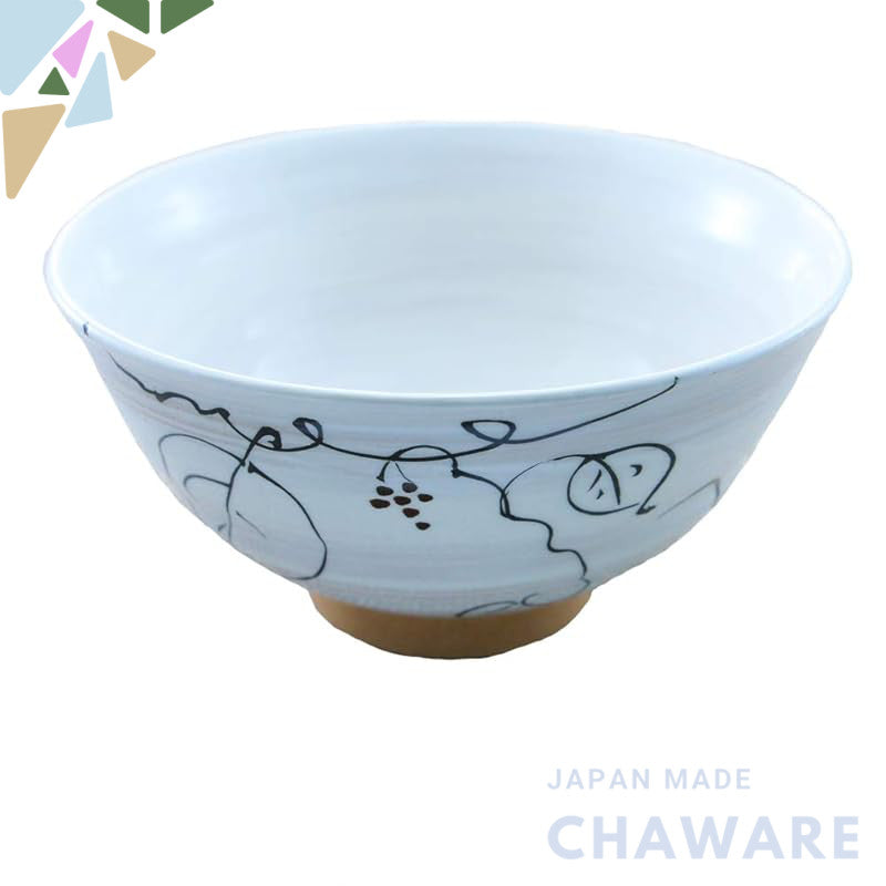 【made in japan】
Arita Ware & Hasami Ware Rice Bowl (Large, Black) - Lightweight, Thin, Nut Design - Grapes, Japanese Tab