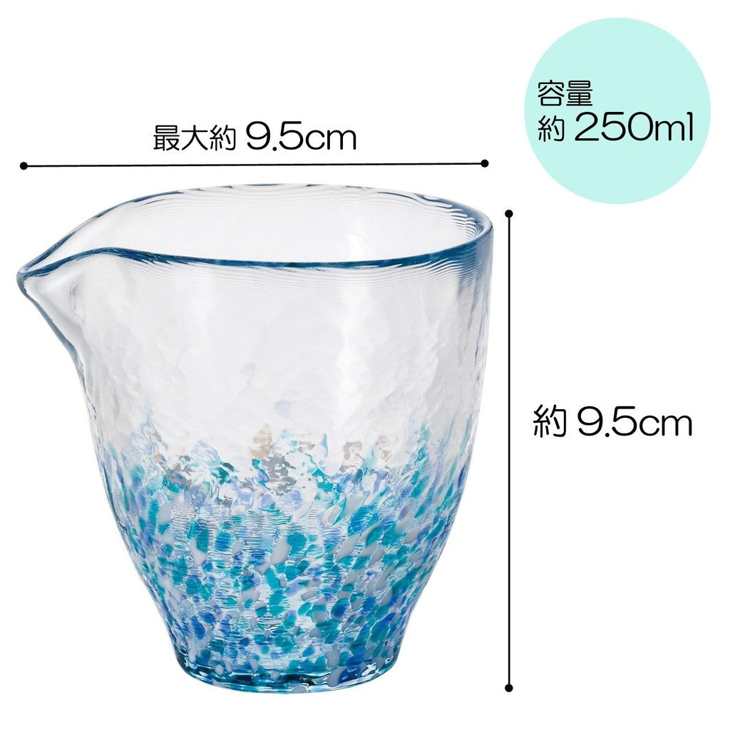 ADERIA Tsugaru Glass Pitcher Hydrangea 250ml Made in Japan Tokkuri Cold Sake Server Glass Ochoko Sake Cup Stylish Chilled Container Gift for Women Mother's Day Father's Day Couples Men Housewarming Celebration Wedding Gift Greeting Small Retirement Presen