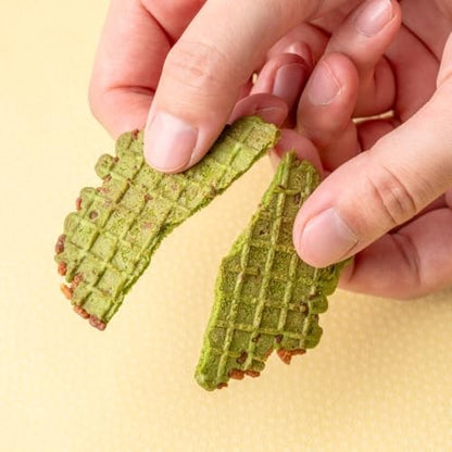 Brown Rice Matcha Waffle Senbei - Freshly Brewed Tea from Kyoto, Gion. Perfect Gift for Ochugen Season. Includes Matcha and Cold Brew Tea.