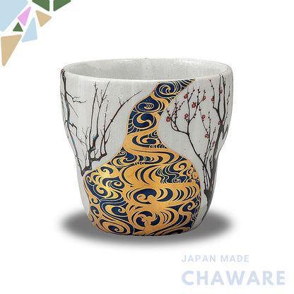 【made in japan】
Waza no Kura Elegant Tableware Sake Cups Kutani Porcelain Shochu Glass Kōrin Plum Ceramic Premium Japane