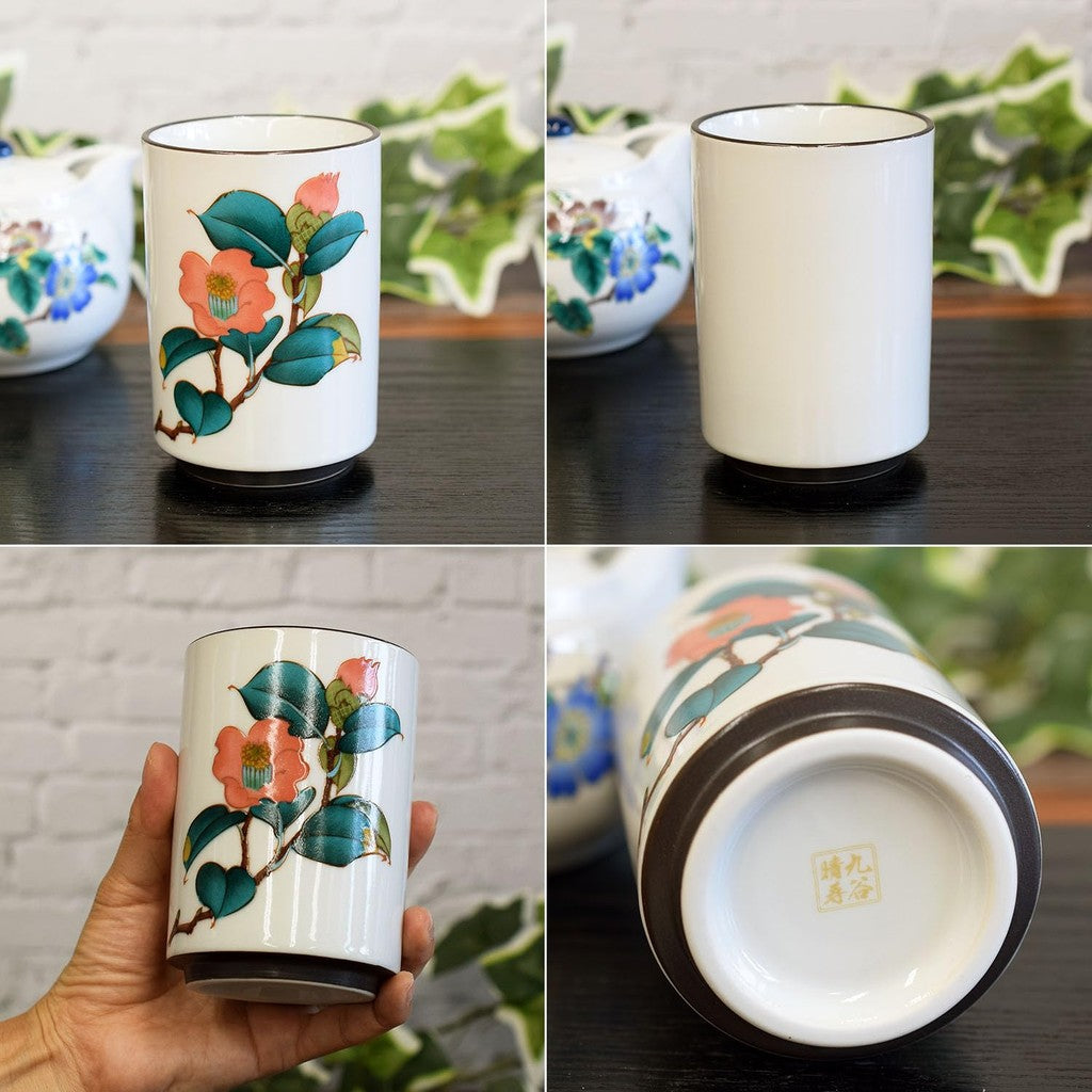 【made in japan】Large Japanese Kutani Tea Cup – Tsutsu Kutsuhana Porcelain Teacup, Traditional Japanese Tableware, Perfect for Tea Lovers, Made in Japan.
