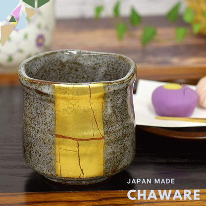 【made in japan】
Stylish Kutani Ware Large Teacup with Gold Leaf Line, Japanese Ceramic Tea Bowl, Perfect as Birthday Gif