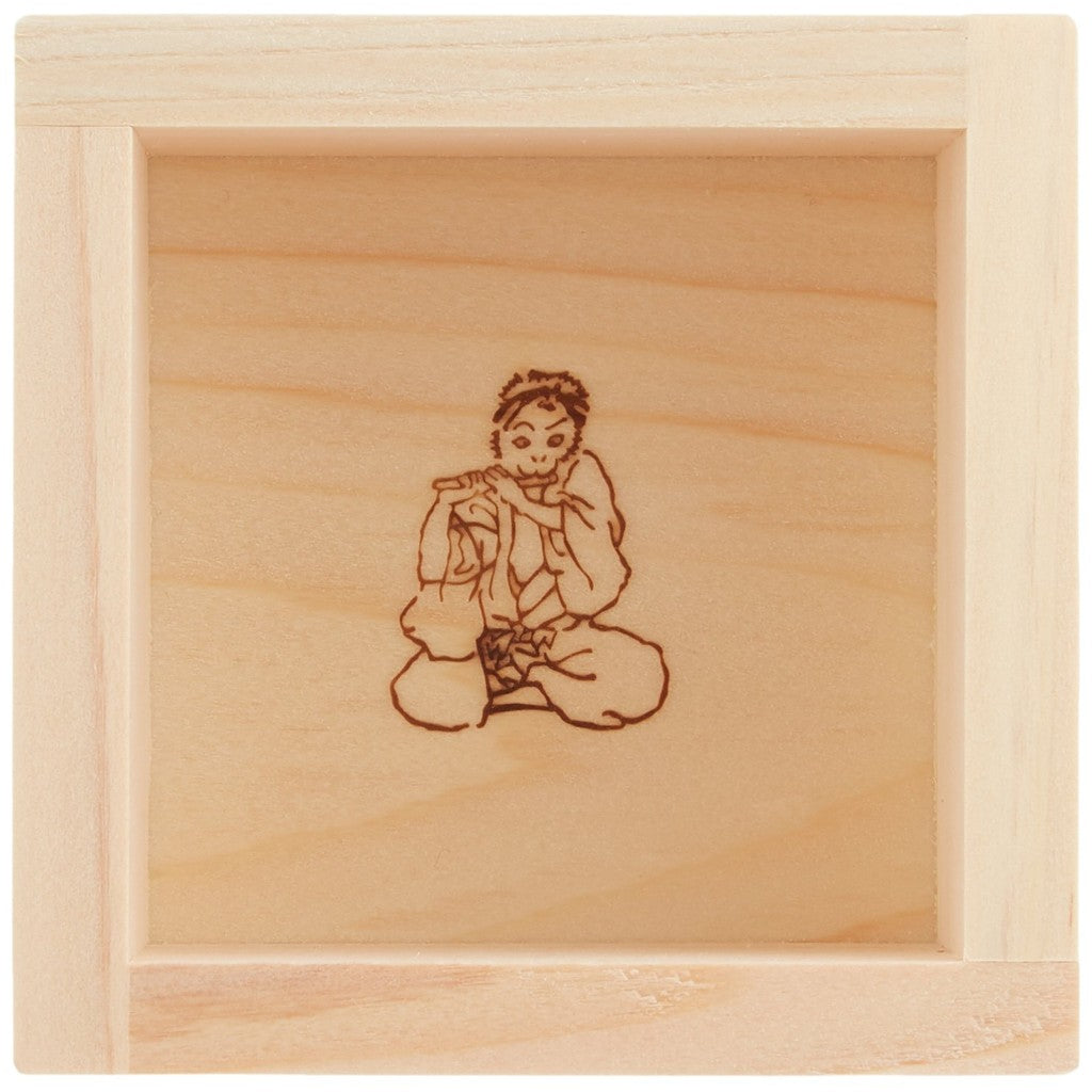 ADERIA Sake Glass Lucky Animals Monkey Masu Sake Glass 100ml [Premium Nippon Taste / Wooden Masu with Cup] Made in Japan Gift Boxed Birthday Gift Present 6786
