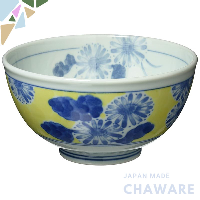 【made in japan】
Minoyaki Lightweight 5.0 Bowl with Yellow Chrysanthemum Pattern - Model 133-61414, Perfect for Daily Use
