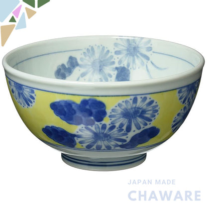 【made in japan】
Minoyaki Lightweight 5.0 Bowl with Yellow Chrysanthemum Pattern - Model 133-61414, Perfect for Daily Use