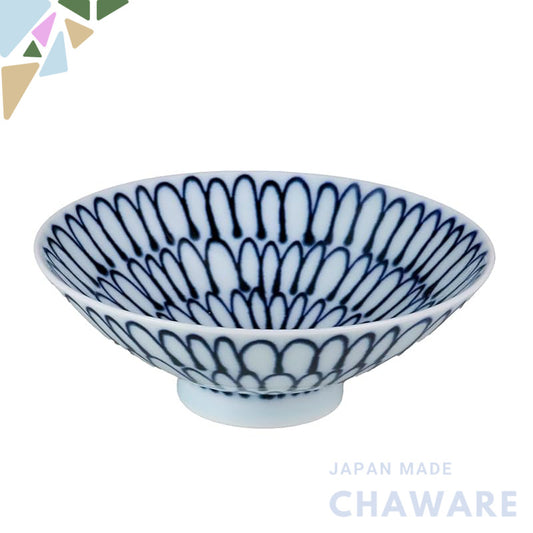 Hakusan Porcelain Flat Tea Bowl Blue (approx.) φ15×5.3cm P-4 Designed by Masahiro Mori Hasami-yaki Made in Japan