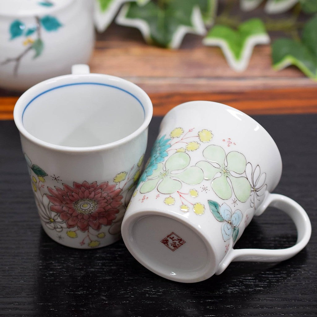 【made in japan】
Stylish Pair of Kutani Ceramics Mag Cups from Waza no Kura - High-Quality Tableware, Elegant Design, Japanese Made