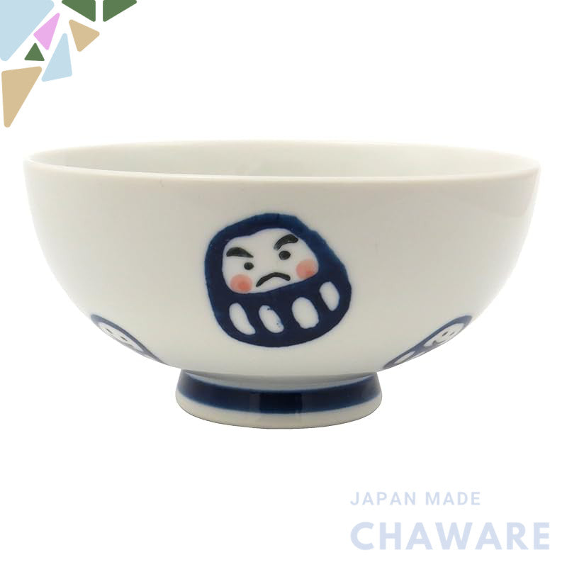 【made in japan】
Hasami Porcelain Daruma Rice Bowl (Blue) - Microwave Safe, Made in Japan
