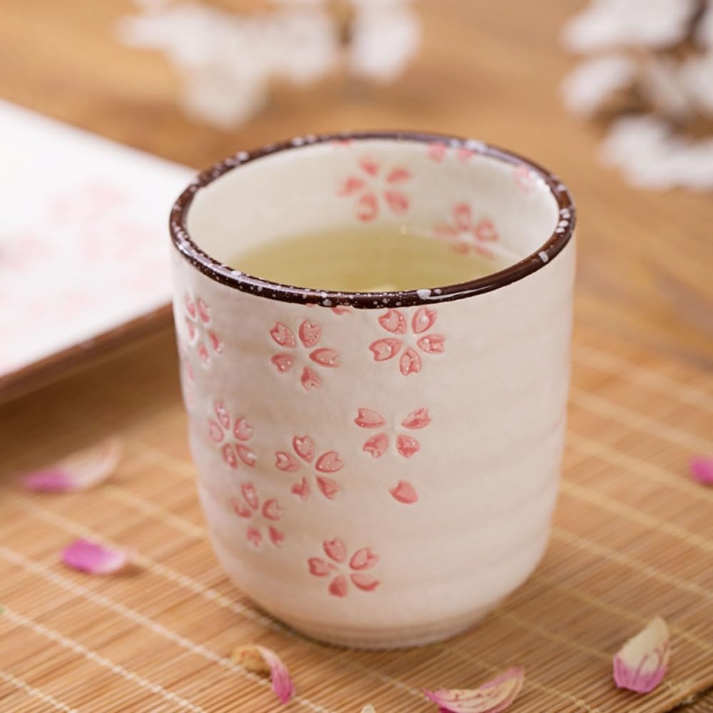 【made in japan】
Stylish Japanese Ceramic Couple Yunomi Tea Cups Set by Wazano Kura - Perfect for Wedding Anniversaries (Pink) - Imported Tableware Gift for Couples