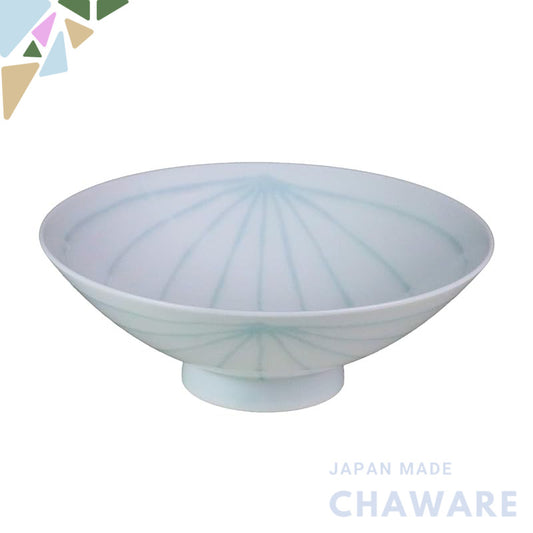 Hakuzan Porcelain Flat Tea Bowl, Light Blue (Approx.) φ15×5.3cm S-15, Designed by Masahiro Mori, Hasami Ware, Made in Ja