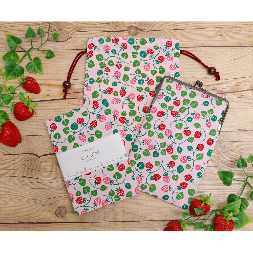 Kyoyu Made in Japan Goshuincho Drawstring Pouch Case for Goshuin Book Takehisa Yumeji Strawberry 18×26.5cm