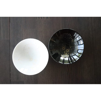 【Designing with Temperature】 Marumo Takagi Pottery Cool Sensation Fireworks Flat Sake Cups Pair Set Ochoko Sakazuki Guinomi Japanese Sake Cool Sensation Cold Beverages Fireworks Color Changing Gift Set for O-chugen (Summer Gift) and Anniversaries Changes