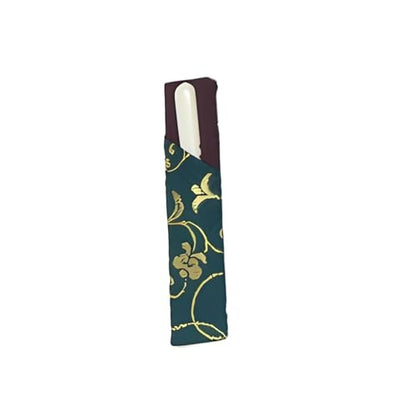 Tea ceremony utensil practice set, featuring a paper case, small chrysanthemum paper, purple cloth, fan (black lacquer, 6.5 inches), toothpick holder with resin toothpicks, for the Ura-Senke style, designed for men.
