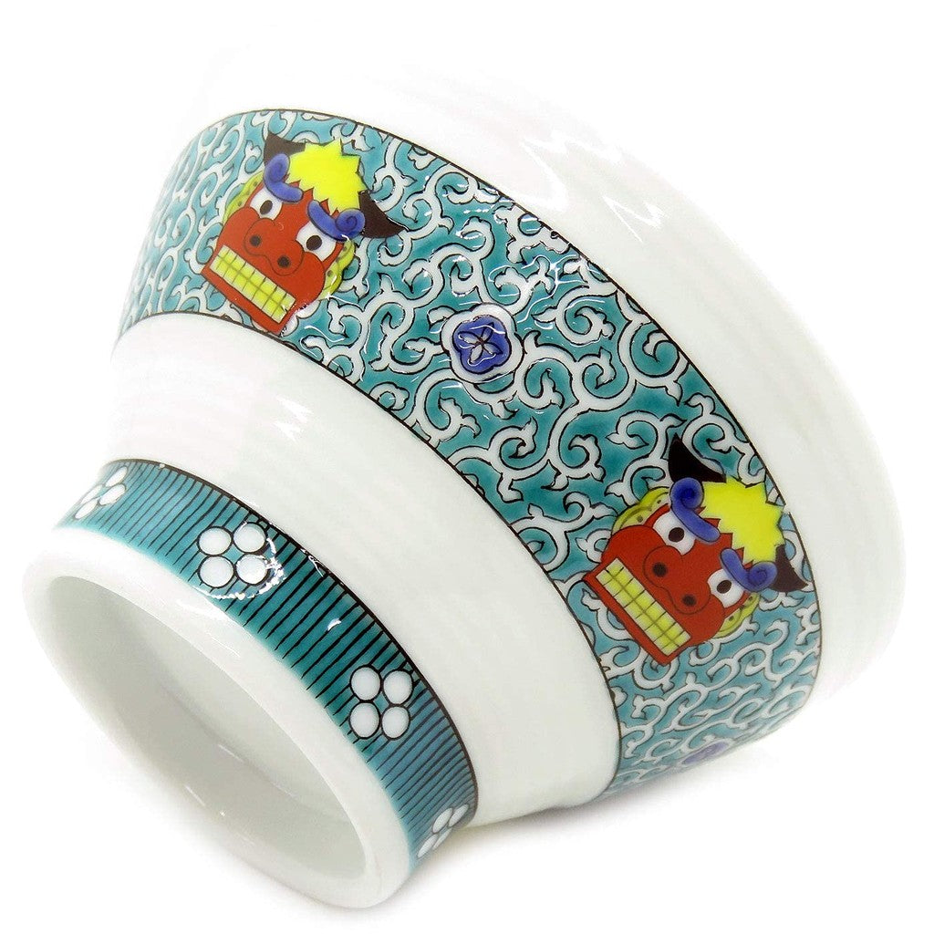 【made in japan】
Waza no Kura Kutani Porcelain 1000-Step Rice Bowl with Shishimai (Lion Dance) Design - Elegant Japanese Tableware Perfect for Kiju Celebration Gifts and Presents.