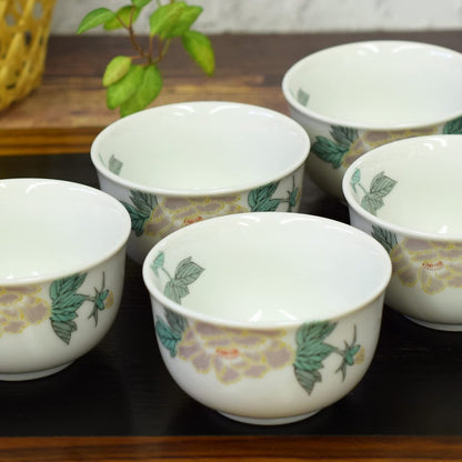 【made in japan】
Waza no Kura Kutani Ware Teacup Set of 5 - Elegant Bird Design, Ideal for Guests, Premium Quality Japanese Tableware, Stylish Tea Cups for Any Occasion.