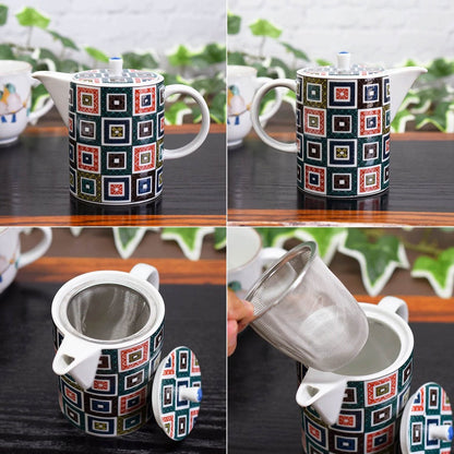 [made in Japan]
Stylish Kutani Porcelain Teapot with Stone Pattern, Premium Japanese Ceramics, Includes Tea Strainer, Perfect for Traditional Japanese Dining.
