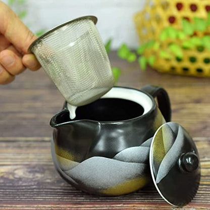 【made in japan】
Waza no Kura Stylish Teapot, Kutani Ware, Ceramic Pot with Strainer, Japanese Tableware, Beautiful Design, Authentic Japanese Craftsmanship, Perfect for Tea Lovers, Made in Japan
