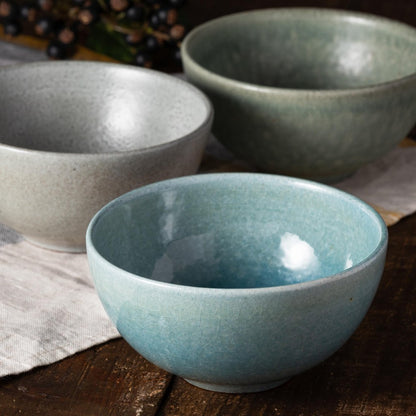 【made in japan】
Marui Seito Shigaraki-Yaki Hechimon Rice Bowl, Blue Glossy finish, Diameter 12cm, Perfect for Serving Rice, MR-3-4530