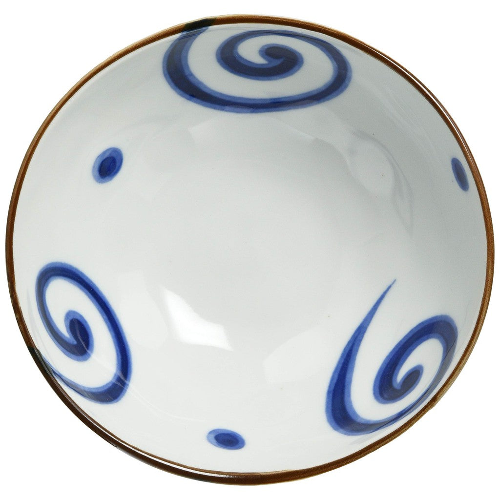 【made in japan】
Mino Ware Oval Bowl, Size Approx. 16x15cm, Microwave and Dishwasher Safe, Decorative Swirl Design, Model 133-61401. Perfect for Serving and Dining.