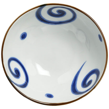 【made in japan】
Mino Ware Oval Bowl, Size Approx. 16x15cm, Microwave and Dishwasher Safe, Decorative Swirl Design, Model 133-61401. Perfect for Serving and Dining.