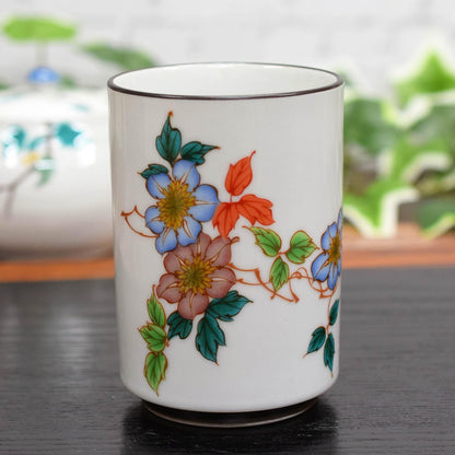 [Made in Japan] Waza no Kura Large Japanese Tea Cup, Kutani Ware, Tessen Style, Ceramic Traditional Tableware, Made in Japan, Perfect for Tea Lovers