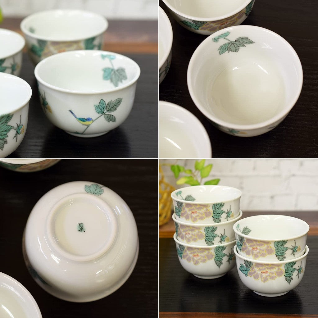【made in japan】
Waza no Kura Kutani Ware Teacup Set of 5 - Elegant Bird Design, Ideal for Guests, Premium Quality Japanese Tableware, Stylish Tea Cups for Any Occasion.