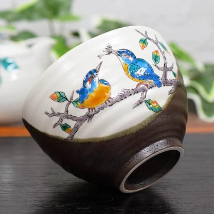 【made in japan】
Stylish Kutani Ceramic Rice Bowl, "Kawasei" for Chazuke, Elegant Japanese Tableware, Premium Gift for Birthday, Traditional Design for Dining
